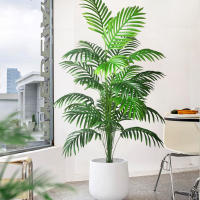 Planta Artificial De Palmera Areca De 105 Cm Hojas Tropicales Falsas Decoración Para Interior Y Oficina Color Amarillo - details 1