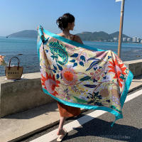 Bufanda De Playa Bohemia Para Mujer Pashmina Floral Estilo Fashion Verano Hijab Envoltura Echarpe Decorativa Polyester Sin Costuras - details 6