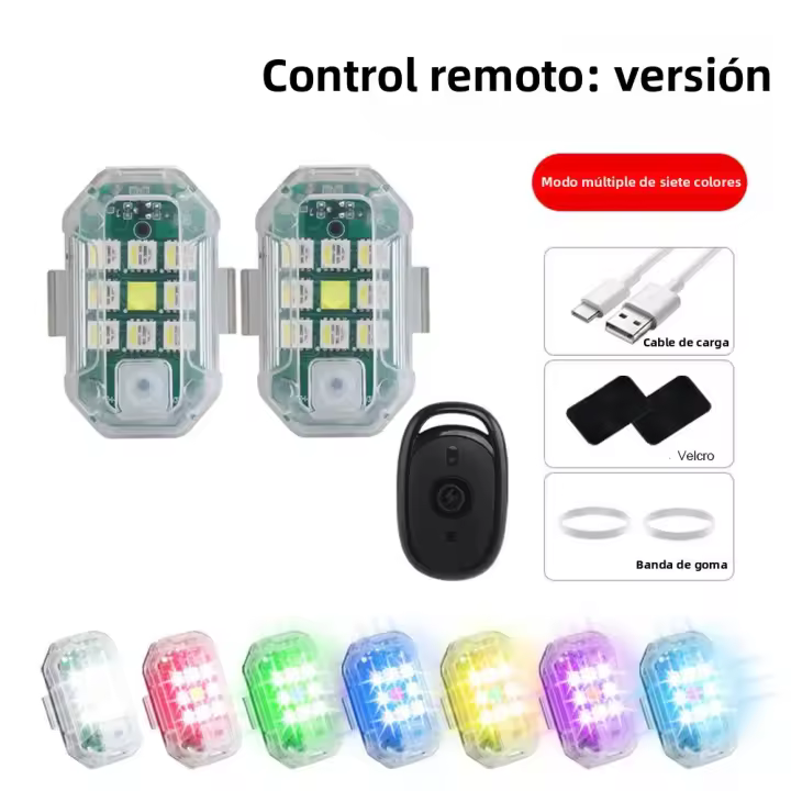 Luz De Advertencia LED Para Motocicleta Con Control Remoto Inalámbrico Indicador De Señal De Avión Anticolisión Para Drones Resistente Al Agua - 1