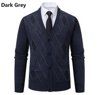 Chaqueta De Punto Para Hombre Con Cuello V Y Patoleta Clásica De Invierno Prenda Exterior De Poliéster Para Otoño Y Invierno - details 1