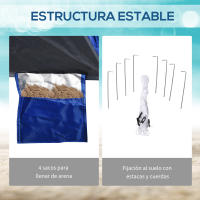 Outsunny Tienda de Playa Plegable Carpa de Playa con Bolsa de Transporte Apertura Automática Protección UV e Impermeable para Parque Camping 247x247x145 cm Azul - details 4