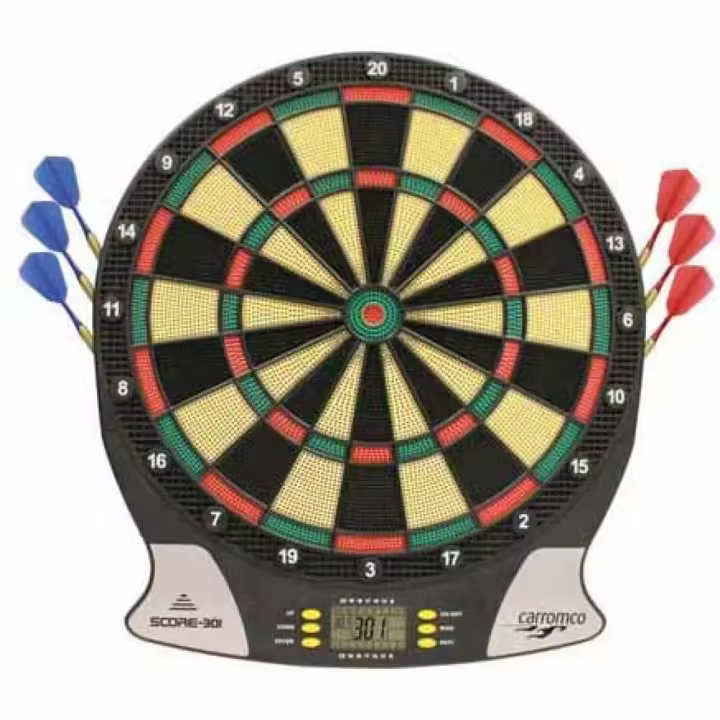 Diana Electrónica Carromco Score 301 92016Tipo de aro,Español,Marca,Carromco ,Juego on line,No,App Juego,No,PPD,No,MPR,No,Cibermach,No,Fuente alimentación,PilasDardos,Dianas Electrónicas - 1