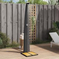 vidaXL Ducha de Exterior para Piscina Mueble Ratán PE Madera Acacia Color Beige,  Gris,  Negro y mas - details 2
