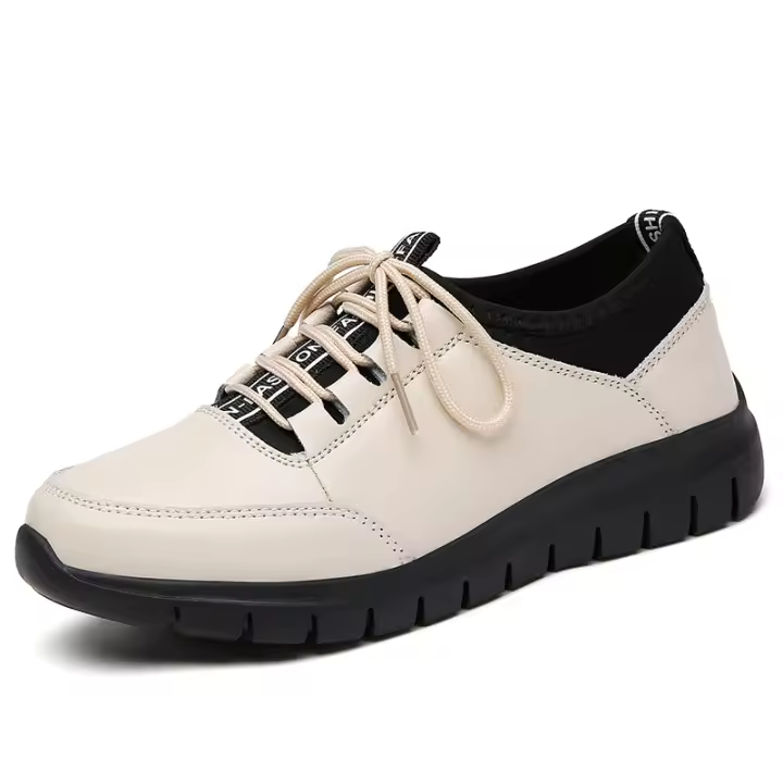 Zapatos Planos Para Mujer Suela Plataforma Cordones De Cuero Split 2024 Tendencia Primavera Casual Zapatos Para Madres - 1