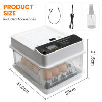 10/15/24/36 huevos Incubadora totalmente automática para, giro automático de los huevos, control de temperatura, adición automática de agua, incubadora para huevos de aves de corral con iluminación LED y doble alimentación - details 6