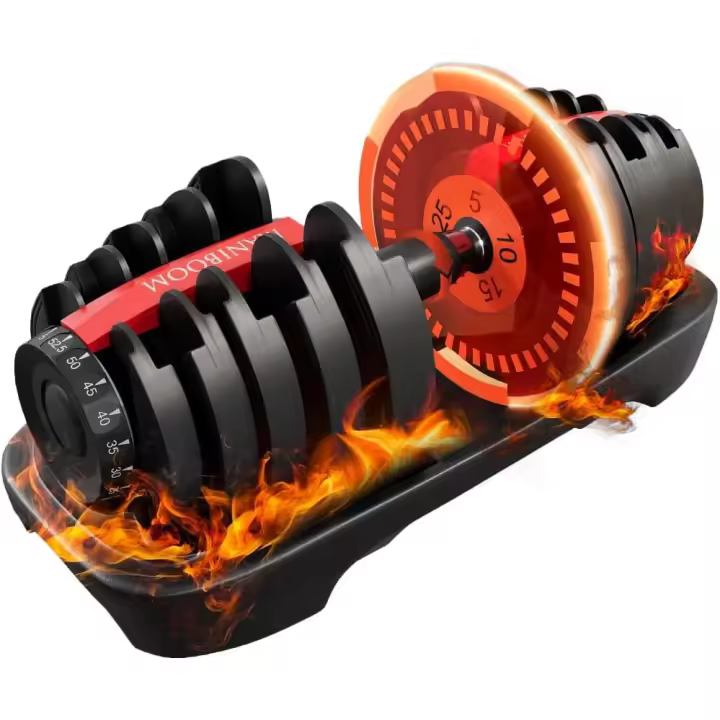 ManiBoom Mancuerna Ajustable de 2 a 24kg MULTIFUNCIONAL - Pesas y Mancuernas Regulables Ajuste RAPIDO y Ahorra ESPACIO, Dumbbell Set Ajustables Fitness, Ejercicio y Kit Gimnasio en Casa - 1