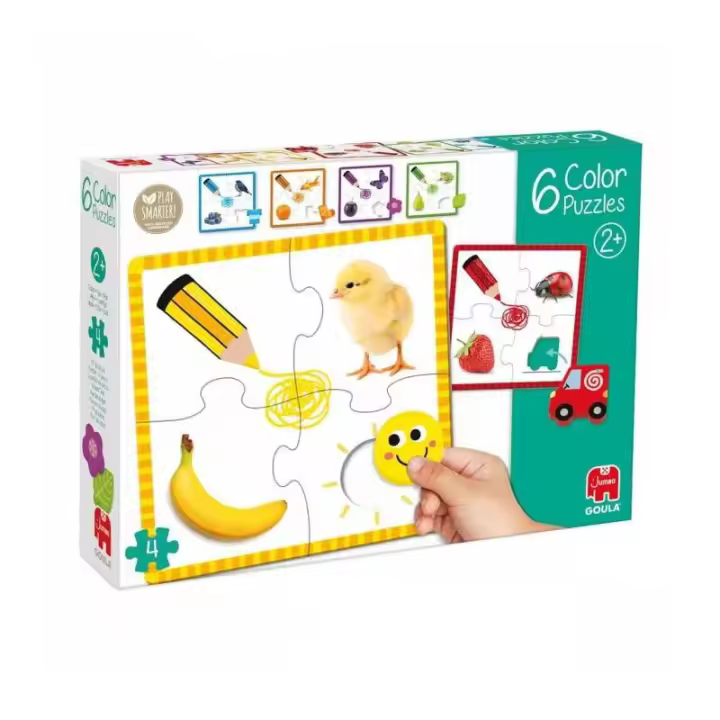 Diset Puzzle Colores Goula - Juego de Aprendizaje de 6 Puzles de Madera para Niños - 1
