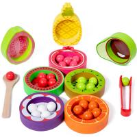 Juego De Montessori Educativo Para Niños Madera Colores Clasificación Alineación Frutas Conociendo Cuentas Entrenamiento Acción Fina Puzzle - details 1