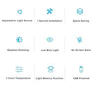 Lámpara De Escritorio LED USB 50CM Luz Colgante Para Pantalla De Computadora Barra De Luz Protección Ocular Para Estudio Luz Para Libros - details 1