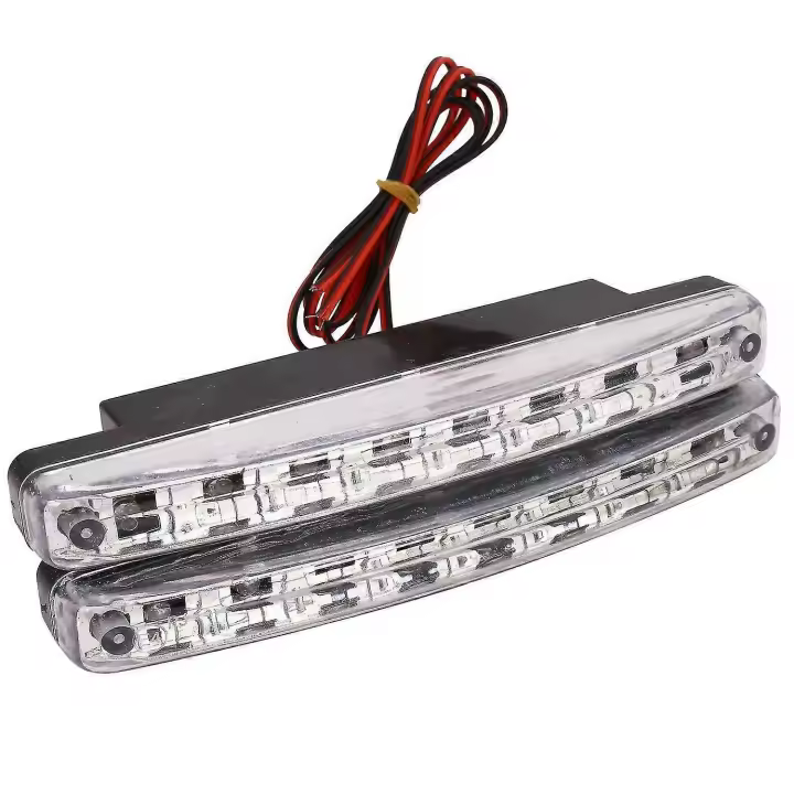 2pcs High Quality Super White 8 LED Daytime Running Lights 12V DC Headlight Universal parking Lamp S - 1