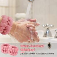 3Pcs Algodón Absorbente Espuma Cabezal Y Muñequera De Spa Para Lavado De Rostro Toalla De Maquillaje Bandas De Cabello Scrunchies Casual Unisex - details 2