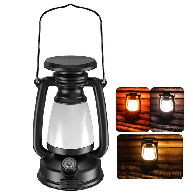 Lámpara Solar Portátil Para Camping Recargable Por USB Linterna Colgante Para Tienda De Campaña Luz Fría Y Caliente Dimmer Continuo - 1