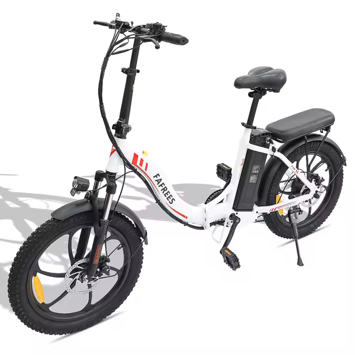 Bicicleta eléctrica Fafrees F20, cuadro plegable de 20 pulgadas, 7 velocidades, batería de litio extraíble de 15Ah, motor de 250W, Shimano 7, batería de 36V 15Ah, IP54, asistencia de pedal de 90-120 km, velocidad máxima de 25 km/h,150kg-blanco - 1