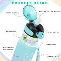 Botella De Agua De 32 Oz Con Horario Y Taza Motivacional a Prueba De Fugas Y Con Correa Para Transporte BPA Y Químicos Tóxicos Libres Para Adultos - details 1