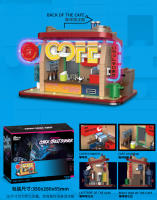 Bloques De Construcción Cyberpunk DECOOL Con LED Tienda De Café Y Restaurante De Sushi Juguetes Para Niños Regalos De Cumpleaños - details 2