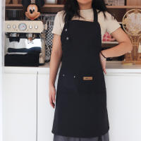 Bib Apron Ajustable De Moda Para Cocina Con Bolsillos Impermeable Y Antiaceite Para Chef De Restaurante Trabajo En La Cocina Uniforme De Barbero Para Hombres Y Mujeres - details 5