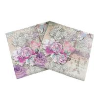 20 Piezas De Servilletas De Papel Impresas Con Rosa Para Decoración De Eventos Y Fiestas Tamaño 33cm*33cm Decoupage Desechable Estilo Dobby - details 0