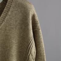 Conjunto De Suéter Y Pantalones Para Mujer HLBCBG Otoño Invierno 2 Piezas Tejido De Cashmere Estilo Casual Oversize V-Neck - details 9