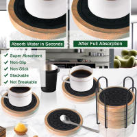 Alfombrillas De Té Y Café Redondas De Madera Nogal Y Abeto Duraderas Y Resistentes Al Calor Decoración Moderna Para Mesa - details 1