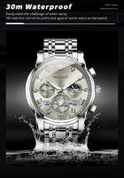 Reloj De Pulsera Masculino OLEVS 2856 Multifuncional Cronógrafo Original Cuarzo Fase De La Luna 24 Horas Resistente Al Agua - details 11
