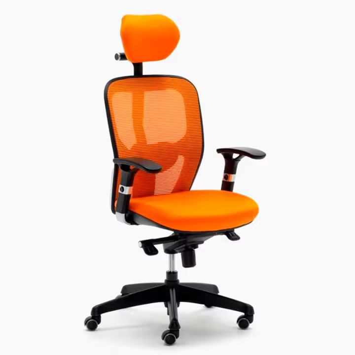 Silla Ergonómica Boston con Cabezal naranja de Euromof - 1