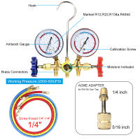 Juego De Medidores De Presión Para Aire Acondicionado 3 Caminos Con Tubo Y Gancho Para Freón Compatible Con R12 R22 R404A R134a - details 1