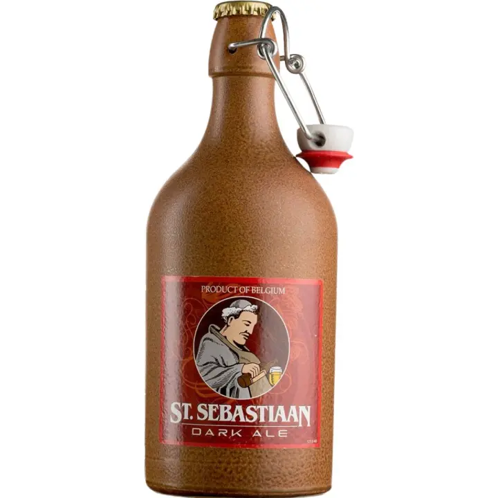 4 uds x Saint Sebastiaan Dark 50Cl cerveza Belga tostada,botella de cerámica - 1