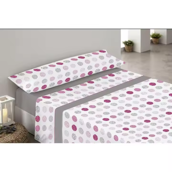 JIMENÉZ HOME: COFLOR SPAIN  - Colección Verano CIRCULOS GRIS - 3 Piezas Microfibra 100% poliéster tacto suave. - 1