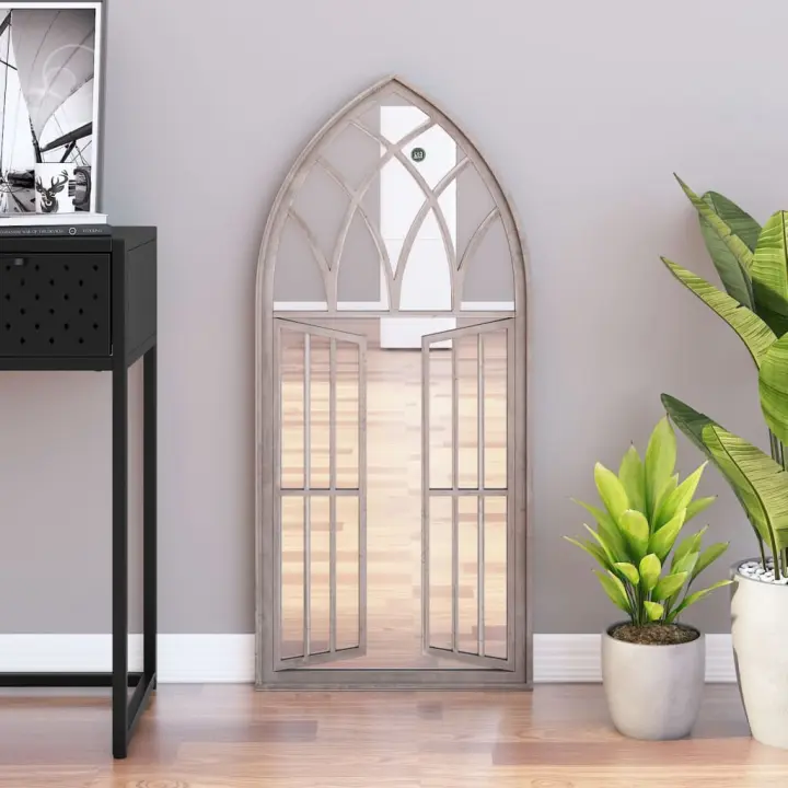 vidaXL Espejo de Hierro Arena para Uso Interior 100x45 cm Salón Adorno Color Arena,  Negro, y mas - 1