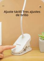 Lámpara De Mesa Portátil LED Con Clip Iluminación Nocturna Para Lectura Luz Táctil De 3 Modos De Brillo Protección Ocular Recargable USB Material ABS - details 8