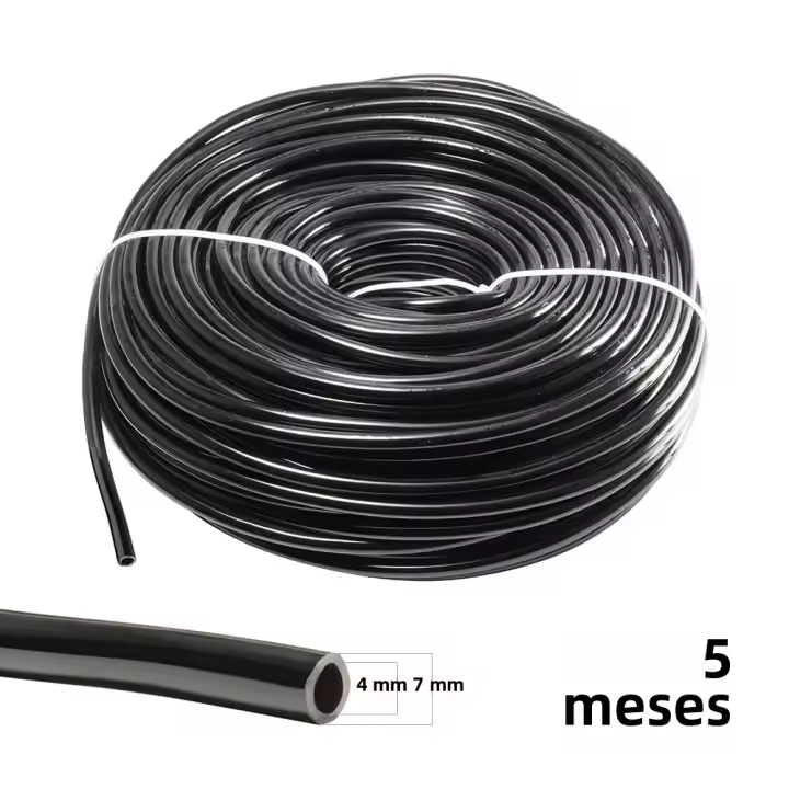 Tubo De Riego Micro Para Jardín 4/7mm PVC Sistemas De Rociado Para Invernadero Bonsái Antideslizante Y Anti-UV Flexible Y Ajustable - 1