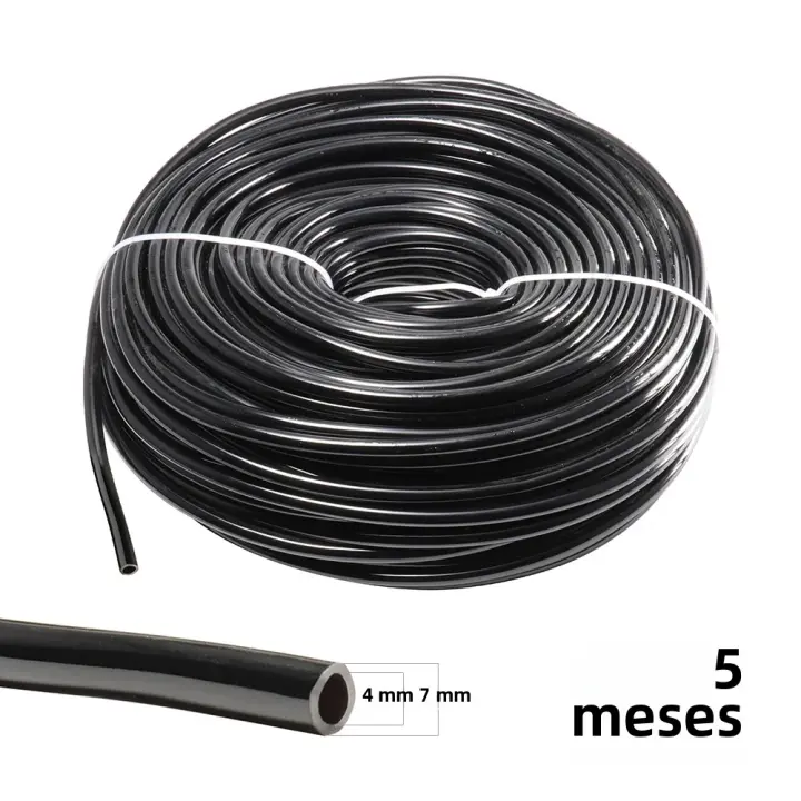 Tubo De Riego Micro Para Jardín 4/7mm PVC Sistemas De Rociado Para Invernadero Bonsái Antideslizante Y Anti-UV Flexible Y Ajustable - 1