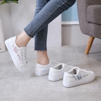Zapatos Blancos Pequeños Para Mujer Primavera/Verano/Otoño Nuevos Patrón Bordado Coreano Casual Suela Baja Estudiante Zapatos Planos - details 10