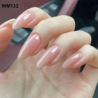 24pcs/set Uñas Postizas De Talla Grande En Rosa Gris Y Marrón Estilo Francés Y Almendrado Para Otoño E Invierno Decoración De Uñas Press on Falsas Acrílicas - details 11