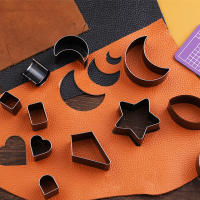 KRABALL Set De 8 Piezas Herramienta De Perforación De Cuero Con Estilos Múltiples Cortador De Agujeros En Forma De Estrella Luna Amor Herramienta De Arte En Cuero Para DIY - details 2