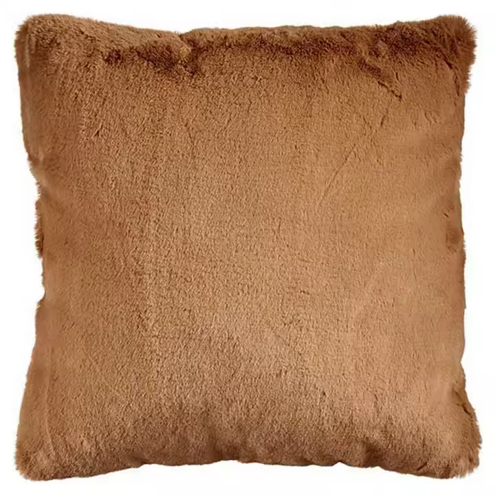 Cojín Con pelo Marrón Piel Sintética (40 x 2 x 40 cm) - 1