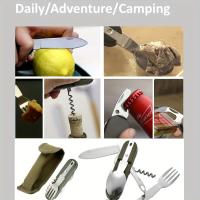 Juego De Utensilios De Acero Inoxidable 7 En 1 Multifuncional Para Actividades Al Aire Libre Ideal Para Picnics Camping Senderismo Y Viajes - details 7