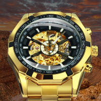 Reloj Mecánico WINNER Clásico Esqueleto Para Hombres Manos Luminosas Correa De Acero Inoxidable Marca De Lujo Forsining Reloj De Pulsera - details 11