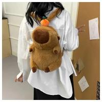 Mochila De Peluche Capybara Kawaii Moda Muñeco De Peluche Bolsa Infantil Mochila De Hombro Mini Bolsa Regalos Para Novia - details 1