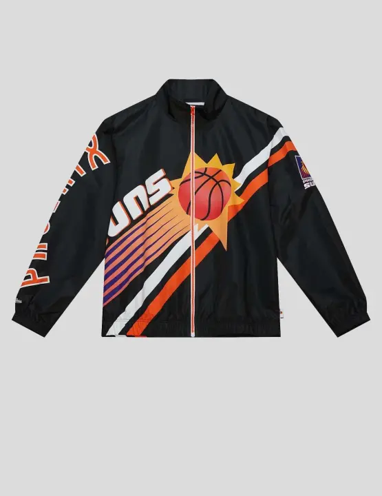 CHAQUETA MITCHELL & NESS PHOENIX SUNS HEAVYWEIGHT SATINADA NEGRA - 1