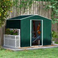 Outsunny Caseta de Jardín de 3,6 m² 236x174x190 cm Cobertizo Exterior de Acero Galvanizado para Almacenar Herramientas con Puertas Correderas y 4 Ventanas para Terraza Patio - details 7
