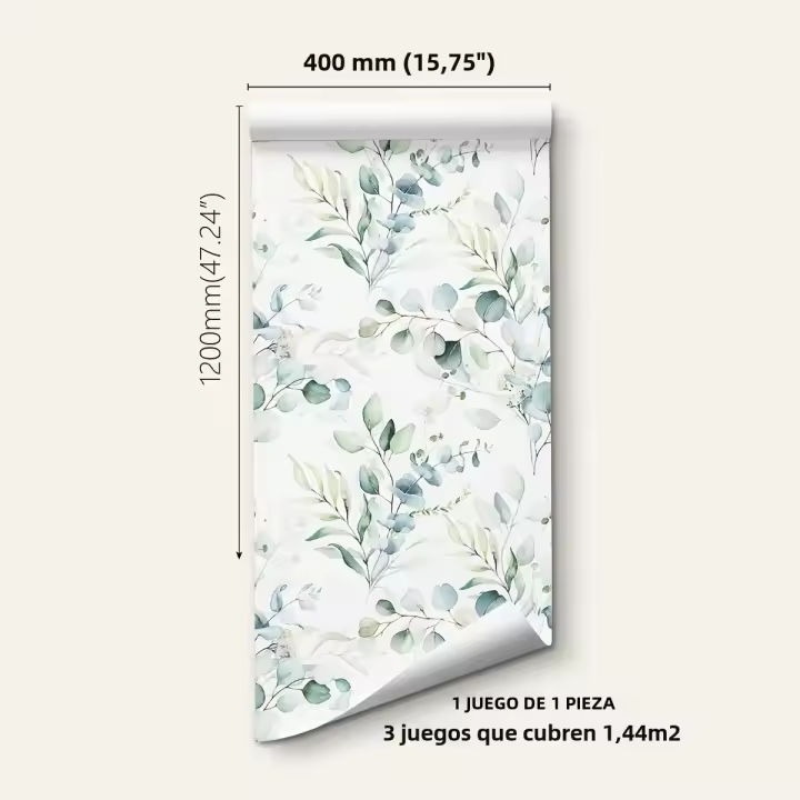 Papel Tapiz Self-Adhesivo Antihumedad Y Impermeable Con Diseño Abstracto De Flores 1 Volumen Para Decoración Del Hogar Y Sala De Estar - 1