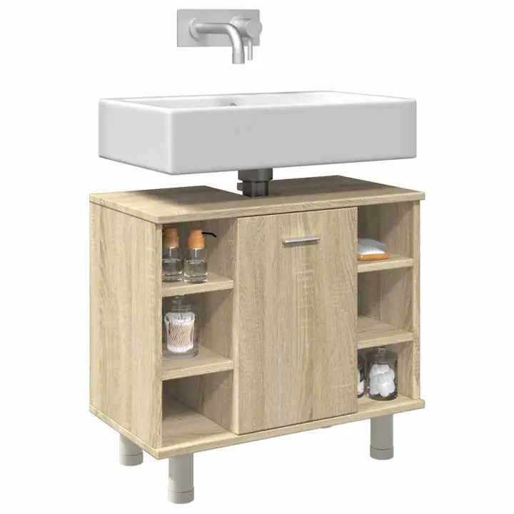 vidaXL Armario de baño madera ingeniería roble Sonoma 60x32x53,5 cm - 1