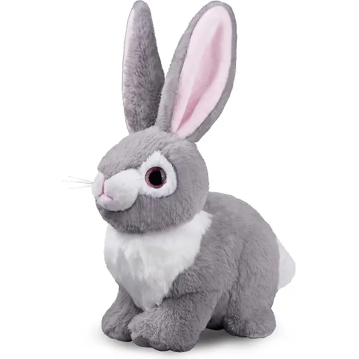 Conejo de Pascua gris de 12 pulgadas, peluche de conejo, regalo de Pascua, conejo suave, encantador y realista, juguete de conejo de Pascua para niñas, bebés y niños. - 1