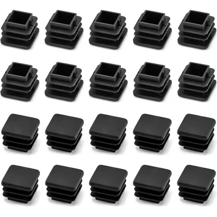20 piezas tapas de plástico cuadradas para mesas Sillas Cama muebles pie enchufe tube Maple cubierta, 3/4x3/4 "/20x20mm, - 1