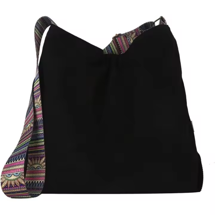 Bolso bandolera de pana para mujer, informal, de gran capacidad, para (Negro) - 1