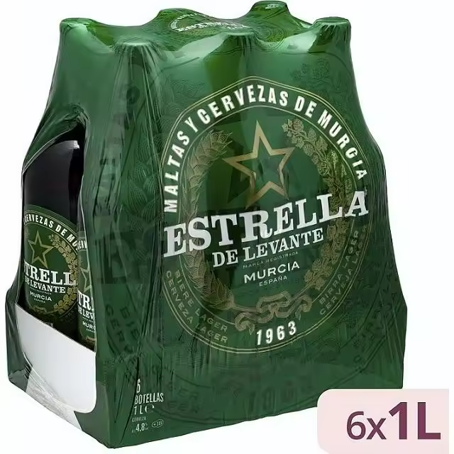 Cerveza Estrella Levante 1Litro  - PACK DE 6 litros - 1