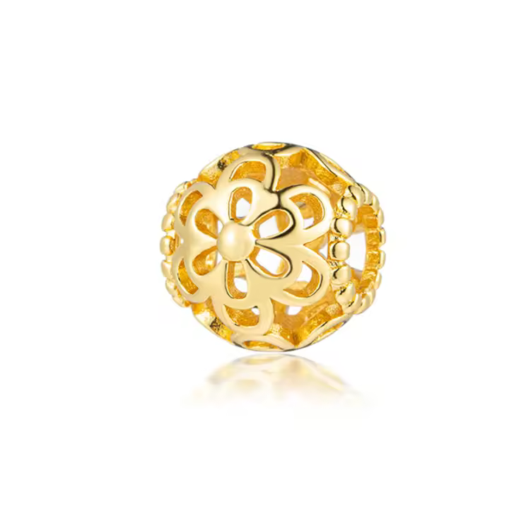 Miniso Arboles De La Familia Dorados Con Encanto De Margarita Y Cerezo Perlas Para Joyería DIY Para Mujer Regalos Compatible Con Pulsera De Plata 925 - 1