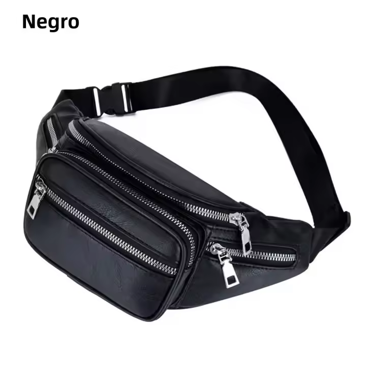 Bolso De Cintura Impermeable De Moda Para Viajes Negro Bolso De Cintura Para Correr Y Senderismo Estilo Cool Y Fashion - 1