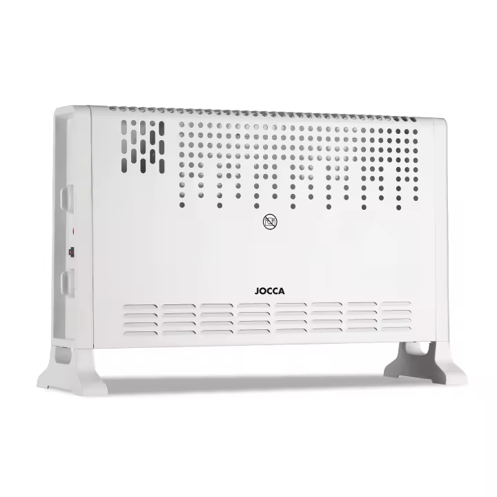 Silencioso calefactor Jocca  de convección en color blanco para estancias de hasta 20m², con 2000W de potencia, función turbo, 3 potencias y función ventilador. Ideal si buscas consumir menos energía al calentar tu hogar. - 1